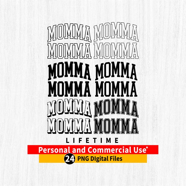 MOMMA png, MOMMA Varsity png bundle, Momma arched outline, Momma png file, Momma Varsity arched png, Momma Cricut file, Momma Life