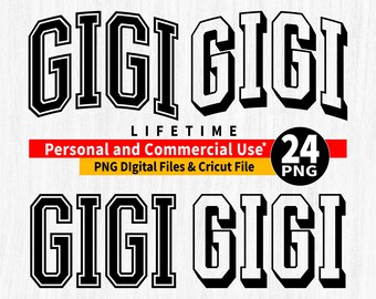 Gigi Varsity PNG Bundle, Cricut File (Digital Download)