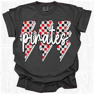 Pirates Png, Checkered, Retro Pirates, Lighting Pirates, Game Day Png, Preppy Print, Pirates Shirt, School Spirit, Team Spirit, 4 designs