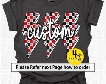 Checkered Custom Mascot PNG, Lighting Team Name (Digital Download)