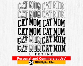 Cat Mom Varsity PNG Bundle (Digital Download)