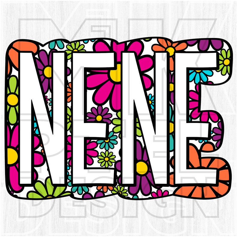 Nene Monogram Nene Daisy PNG, Retro Floral Clipart (digital File) - Etsy
