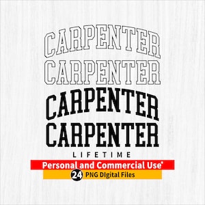 Carpenter Varsity Png-Bundle, Carpenter Varsity Buchstaben PNG, Carpenter Varsity Bogendesign Png, Carpenter Cricut-Datei, Carpenter PNG
