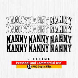 NANNY png, bundle png Nanny Varsity, fichier png Nanny, contour arqué Nanny, png arqué Nanny Varsity, fichier Cricut nounou, conception de chemises nounou