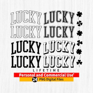 St. Patricks Day Png, LUCKY Varsity Png Bundle, LUCKY Varsity Buchstaben Png, Lucky Png Bundle, Lucky gewölbter Umriss, Lucky Cricut-Datei
