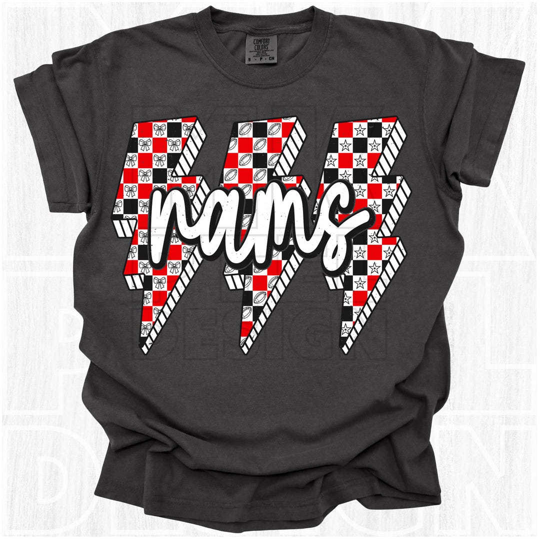 Retro Rams Checkered Lightning PNG, Game Day Design (digital Download ...