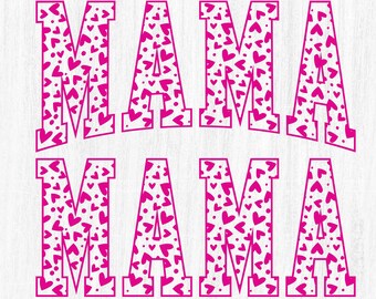 Diseño de corazón para mamá en formato PNG, sublimación para el Día de la Madre (descarga digital)