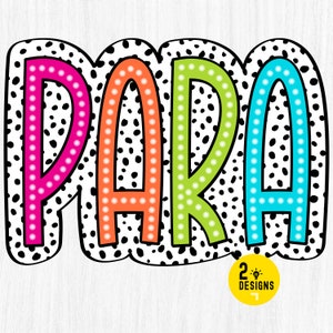 Para PNG, Bright Doodle, Dalmatian Dots, Digital File, Sublimation Download, DTF, Colorful, DTG File, Bright Png