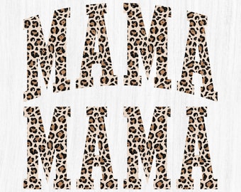 Leopard Mama PNG, Retro Varsity Design (Digital Download)
