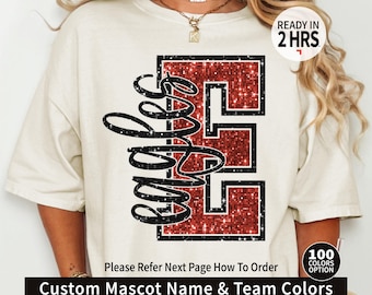 Custom Glitter Mascot, Custom Faux Sequin Mascot, Team Spirit, School Spirit, Digital File