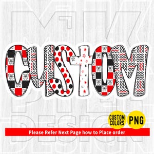 Custom png, Custom Mascot, Custom Team Name, Made to order png, Checkered, Preppy Custom Design Digital png file, School Spirit, Team Spirit