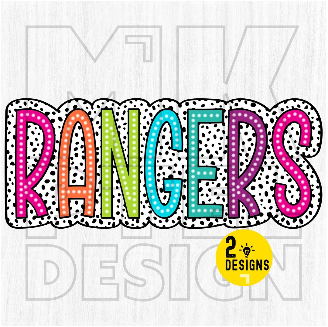 Rangers Mascot PNG, Colorful Dalmatian Dots, School Spirit (digital ...