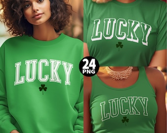 St. Patrick's Day Lucky Clover PNG Bundle (Digital Download)