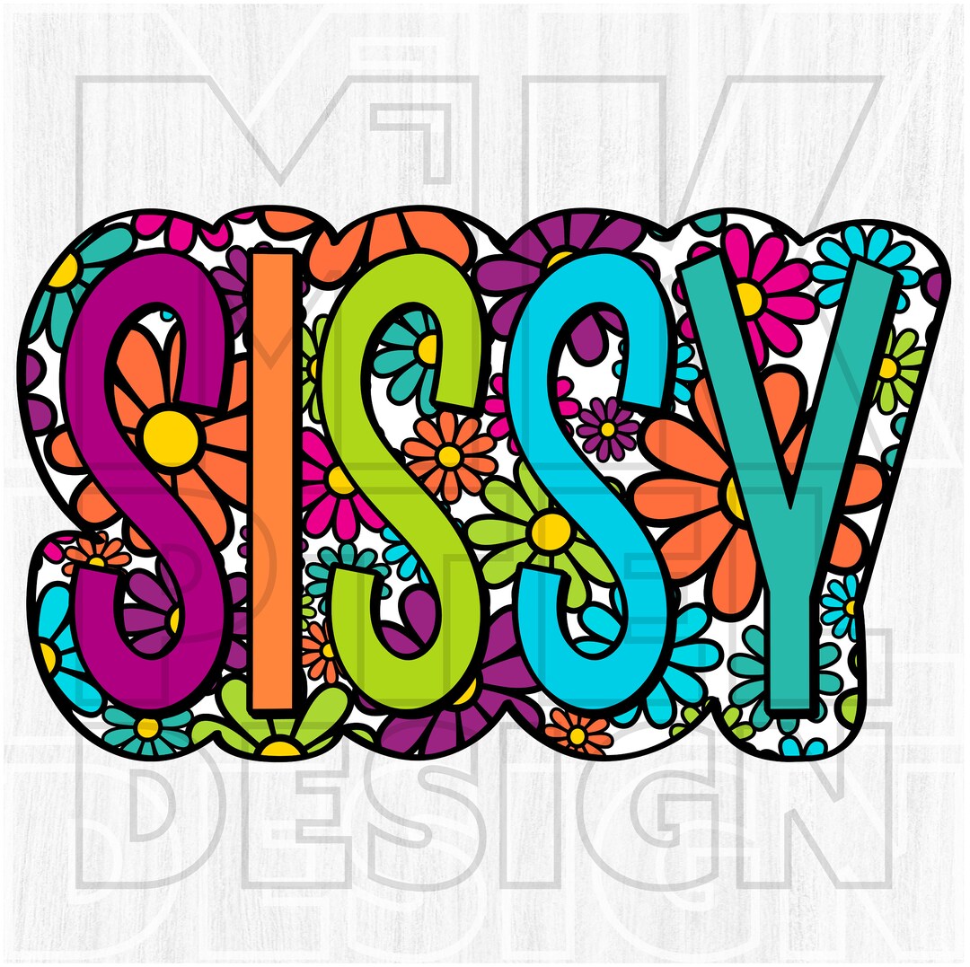 Sissy PNG, Bright Doodle, Colorful, Sissy Daisy Png, Digital