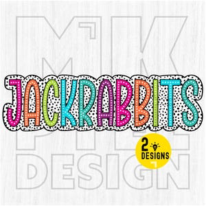 Jackrabbits PNG, Colorful, Dalmatian Dots, Mascot, School Spirit, Team Spirit png, Digital File, Sublimation Download, DTF, DTG, Gifts
