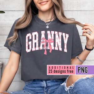 Grand-mère coquette universitaire png, arcs Varsity arc grand-mère Png, tendance grand-mère vie png, fichier numérique, conception de chemise rose grand-mère Coquette, DTF