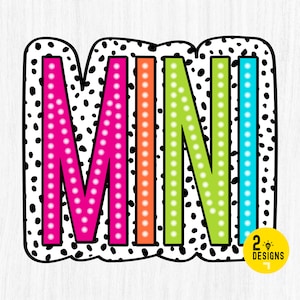MINI PNG, Doodle lumineux, pois dalmates, fichier numérique, téléchargement par sublimation, DTF, coloré, cadeau de fête des mères, cadeaux pour maman, fichier Dtg