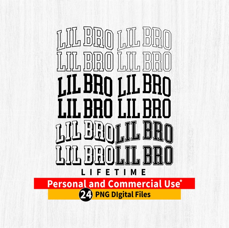 LIL BRO Png, Lil Bro Varsity Png Bundle, Lil Bro Arched Outline, Lil ...