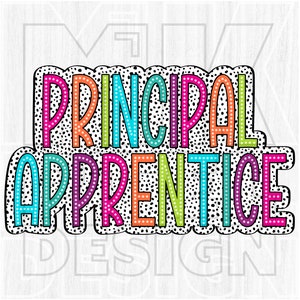 Principal Apprentice Png, Colorful, Dalmatian Dots, Mascot, School, Occupation, Team, Bright Doodle, Digital File, Sublimation Download, DTF