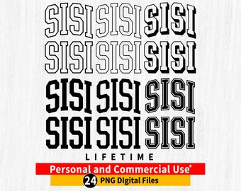 Sisi Varsity Arched Outline PNG Bundle (Digital Download)