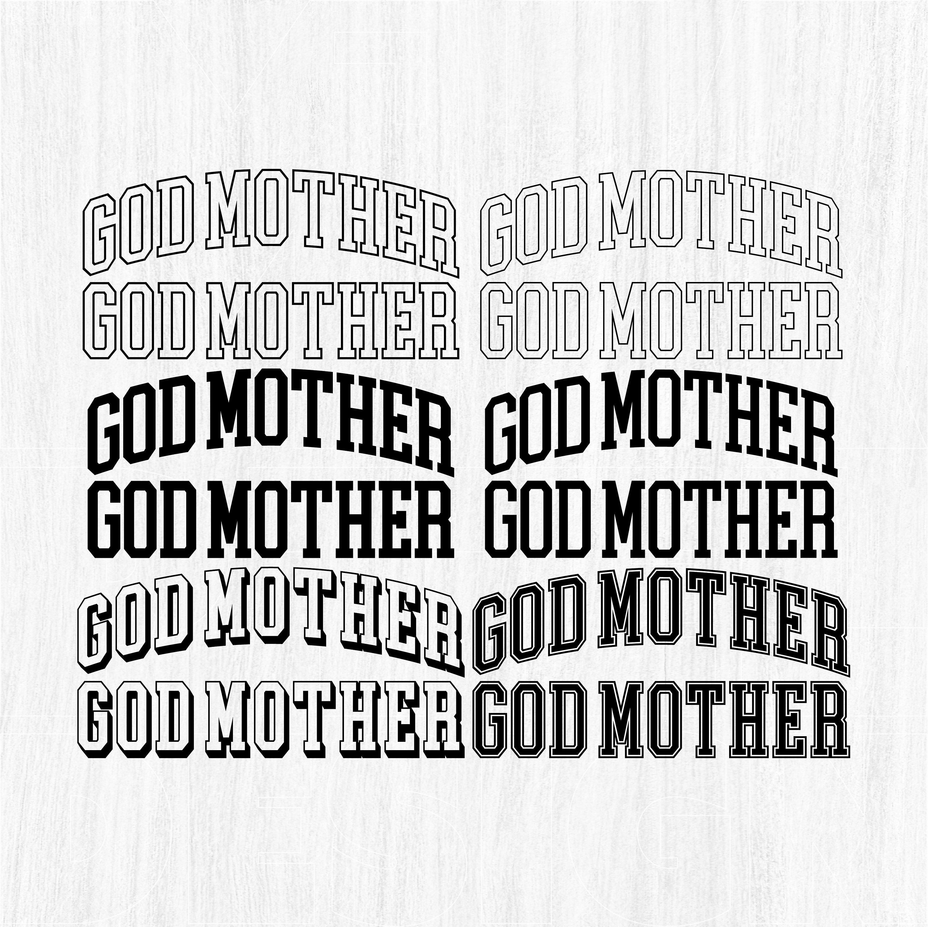 God Mother SVG, God Mother Png, God Mother Arched Png, God Mother