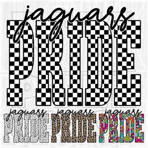 Checkered Jaguars Pride PNG, Jaguars Mascot PNG, Checkered Jaguars Mascot Pride, School Spirit, Team Spirit, Digital File, Sublimation, DTF
