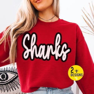 Sharks Png, Trendy Sharks Mascot Png, Retro Sharks, Sharks Shirt Design, Game Day Png, Sharks Mascot Digital, Trendy Team Shirt Design, DTF