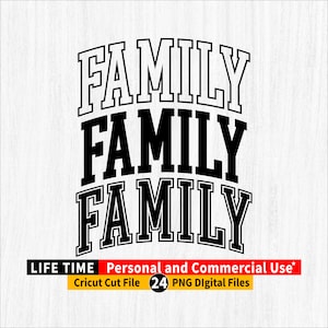 Familie png, Familie png Datei, Familie gewölbte Gliederung, Familie Brief, Familie Cricut cut Datei, Familie Vintage