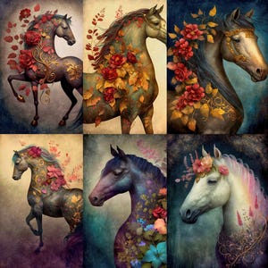 Papel de arroz para decoupage de cavalo - 6 páginas exclusivas de papel de amoreira impressas 30 g/m²
