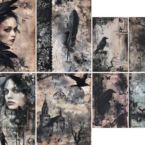 Carta di riso per decoupage gotico scuro, 8 x 10,5 pollici - per scrapbooking, biglietti e lavori artigianali