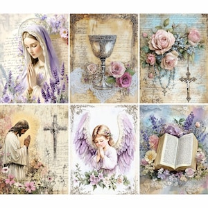 Carta di riso cristiana - 6 diverse immagini stampate su carta di gelso 30 g/m²