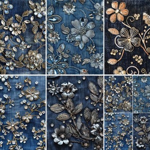 Carta di riso Cowgirl Denim - 6 diverse immagini stampate su carta di gelso 30 g/m²