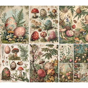 Carta di riso con uova di Pasqua - 6 diverse immagini stampate su carta di gelso 30 g/m²