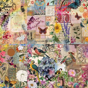 Carta di riso per collage - 6 diverse immagini stampate su carta di gelso 30 g/m²