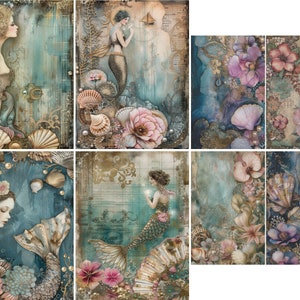 Zeemeermin decoupage rijstpapier, 8 x 10,5 inch - for scrapbooking cards crafts