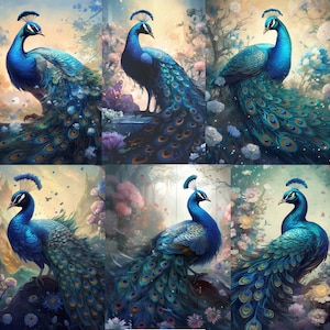 Bellissimi pavoni in carta di riso, 8 x 10,5 pollici - per artigianato di mobili decoupage