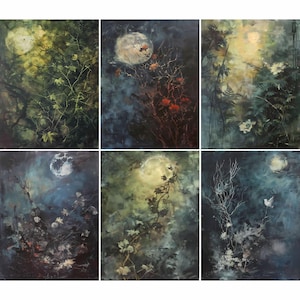 Carta di riso Gothic Moon - 6 diverse immagini stampate su carta di gelso 30 g/m²