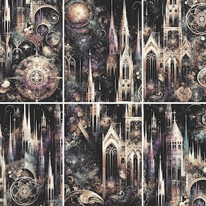 Gothic Spires Rice Paper, 8 x 10.5 inch - for Decoupage Scrapbooking Cards Crafts