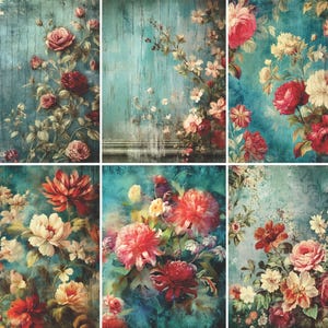 Carta di riso per decoupage con fiori vintage, 8 x 10,5 pollici - Scrapbooking, biglietti, artigianato