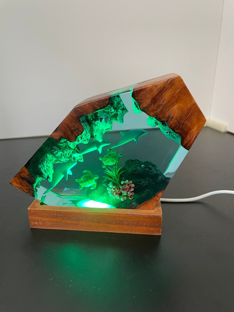 Epoxy Resin Turtle Lamp Artful Illumination for Your Space, Valentines ...