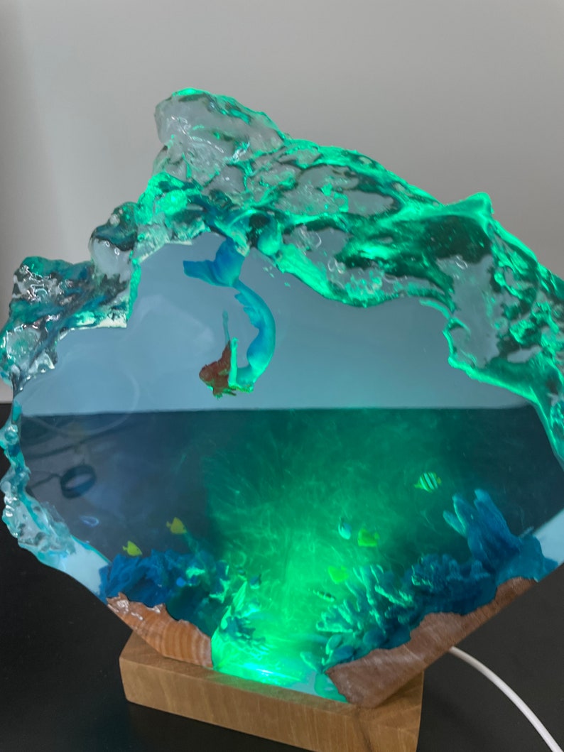 Mermaid Epoxy Resin Lamp Artful Illumination for Your Space, Valentines