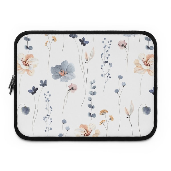 Flower Watercolor Laptop Sleeve, iPad Sleeve Protector, Tech Accessories for Women and Teens, Artsy Office Supplies, School Supplies