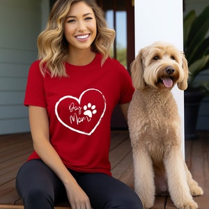 Dog Mom Heart Paw Tshirt, Cute Dog Lover Tee, Gift for Dog Moms, Gift for Her, Dog Mom Tee, Dog Tee, Valentines Day Gift, Dog Heart Tshirt