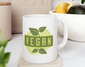 Vegan mug, vegan gift, vegan lifestyle, plants mug, plant based gifts, green mug