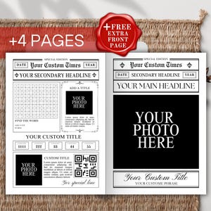 Canva newspaper, Newspaper Template, Editable Newspaper, Announcement Newspaper, Bridesmaid Proposal, Birthday Newspaper, Editable Newspaper