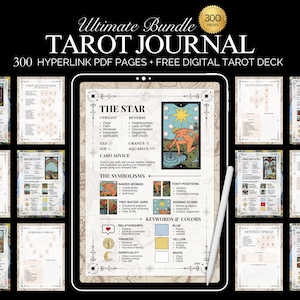 Tarot Journal Bundle, Tarot-Handbuch für Anfänger und fortgeschrittene Tarot-Leser, Digitale Tarot-Symbolik Spickzettel, Grimoire Journal