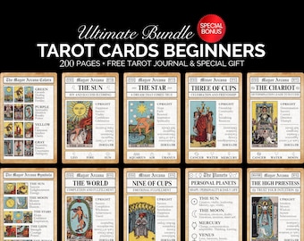 Tarot Deck For Beginners Tarot Guidebook For Beginners 78 Cards Tarot Deck Oracle Cards For Beginners Tarot Deck Cheat Sheets Tarot Keywords