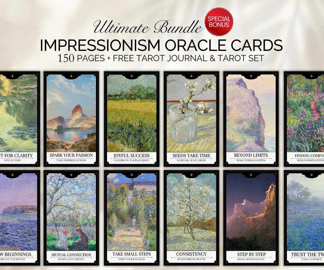Impressionism Oracle Cards Tarot Beginner Deck + Guidebook (digital