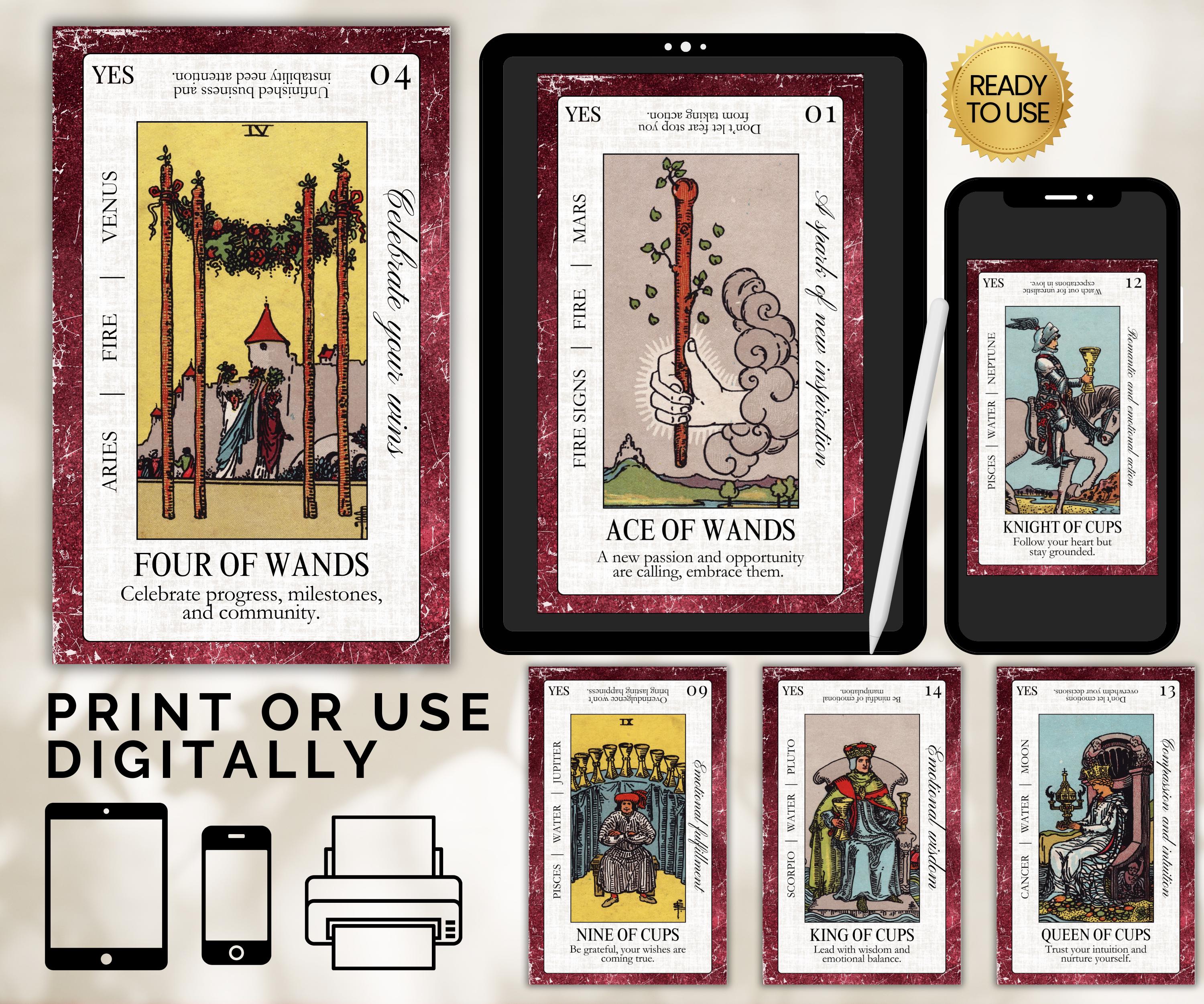 Beginner Tarot Deck Guide 78 Cards Guidebook for Learn Tarot, Digital ...