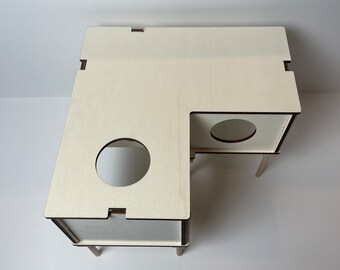 Multi-chamber house with support frame - for hamsters and rodents